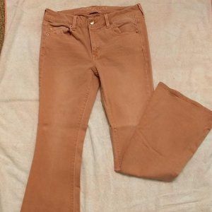 American Eagle Salmon Pink Flare Jeans Sz 10
